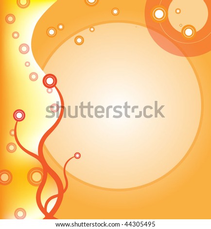 Vector illustration in orange and yellow colors suitable for greeting cards and other design projects.