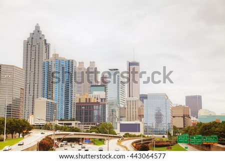 Downtown Atlanta, Georgia on a cloudy day
