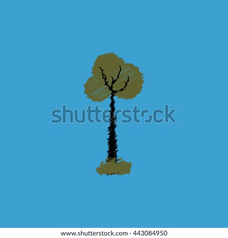 flat vector icon design collection  tree silhouette