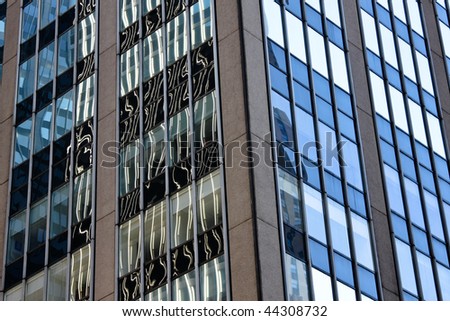 background pattern of a modern glass office building reflection
