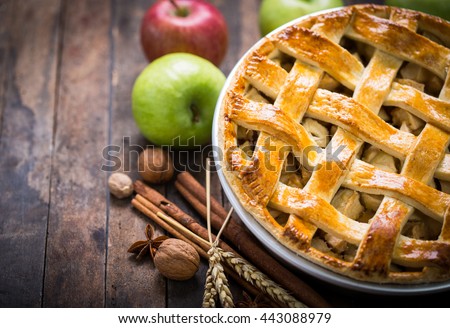 Homemade apple pie Royalty-Free Stock Photo #443088979