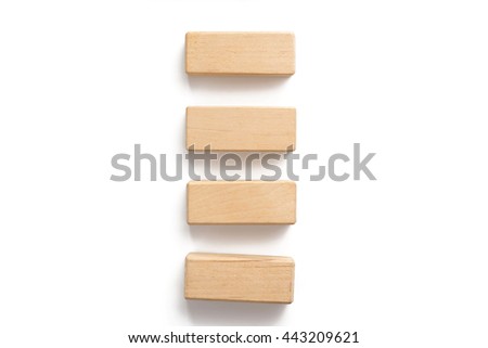 Wood block arranging as stack step can use for business template or bullet or infographic. 