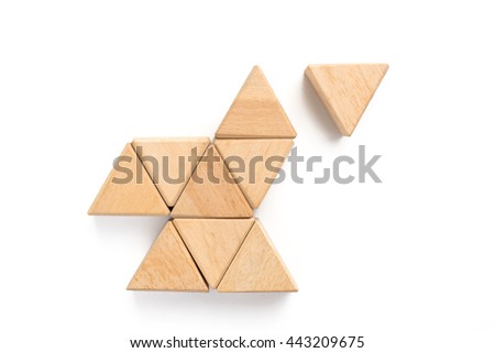 Triangle wood block arranging can use for business template or bullet or infographic. 