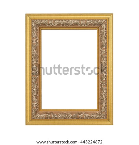 Antique golden frame isolated on white background with clipping path
