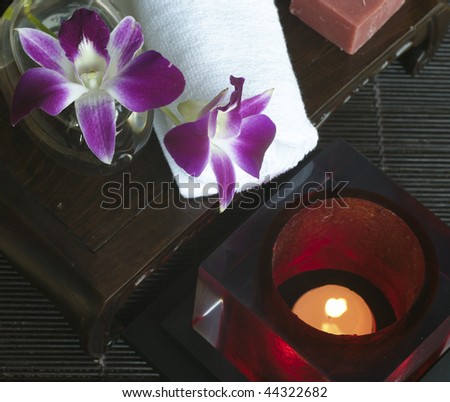 SPA natural soap and candle (large format photography)