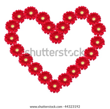 Big heart made of red flowers