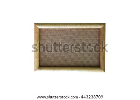 Wood frame border for fill picture on the wall isolated on white background