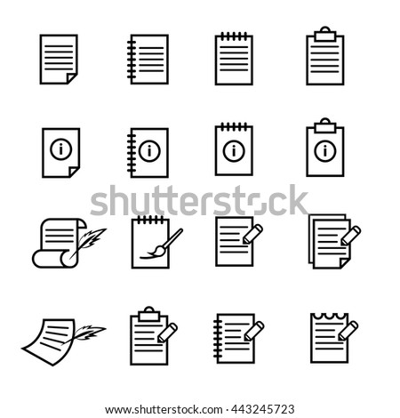 Paper and note paper icon set