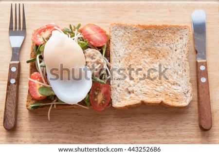 Sandwich of egg salad,Simple breakfast