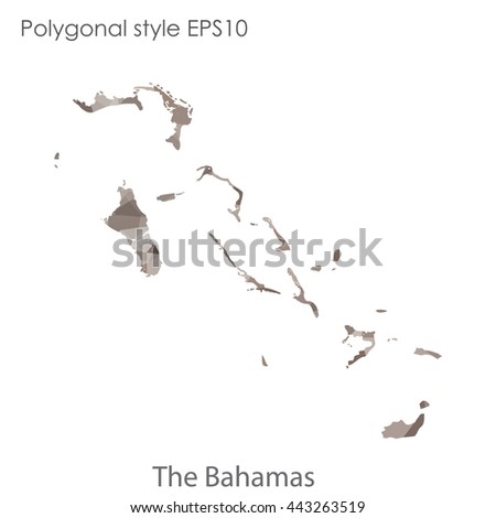 Bahamas map in geometric polygonal style.Abstract gems triangle,modern design background.Vector illustration EPS10