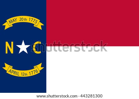 Vector image of North Carolina State Flag. Proportion 2:3. EPS10.
