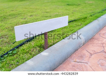 Signs blank side grass field
