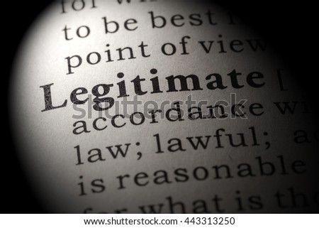 Fake Dictionary, Dictionary definition of the word legitimate Royalty-Free Stock Photo #443313250