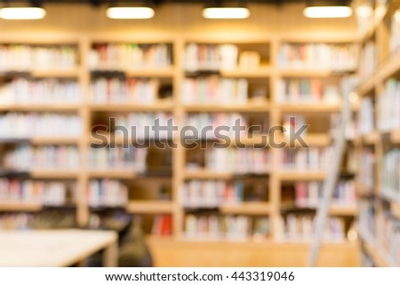 Interior of library room blur background 