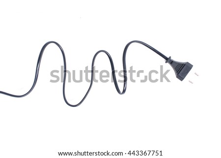 Electricity plug,ac wire isolated on white background