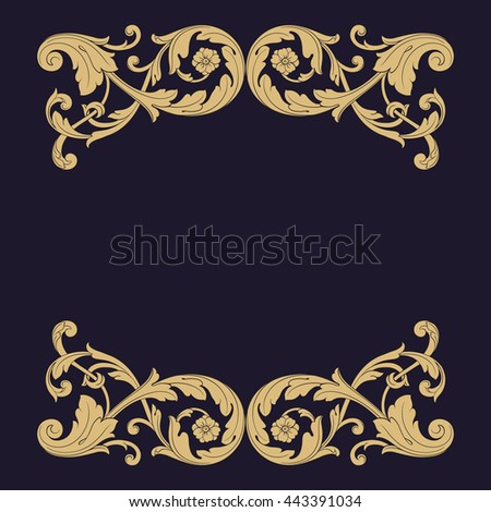 Vintage baroque ornament. Retro pattern antique style acanthus. Decorative design element filigree calligraphy