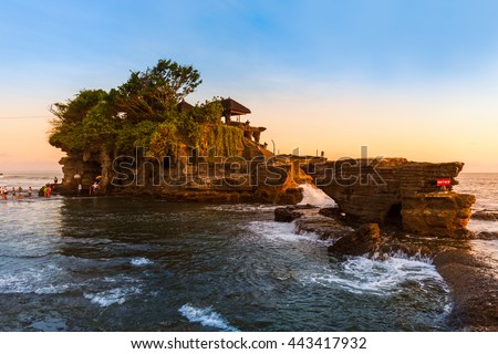 Tanah Lot Temple in Bali Indonesia - nature and architecture background Royalty-Free Stock Photo #443417932