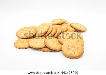 crackers or biscuit on white background