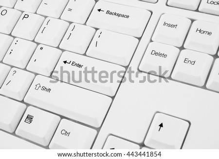 White computer keyboard close up