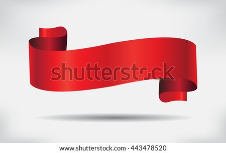 Vector ribbon banner.Red ribbon. Royalty-Free Stock Photo #443478520