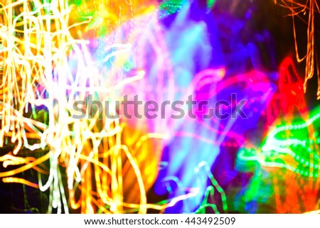 Multicolor bokeh moving blur background (Christmas lights)