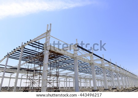 Steel structure workshop is under construction 