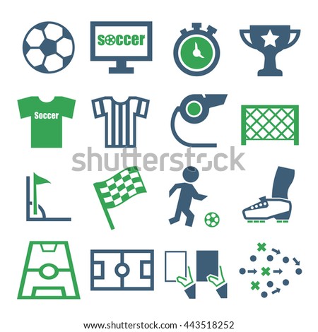 soccer, football icon set