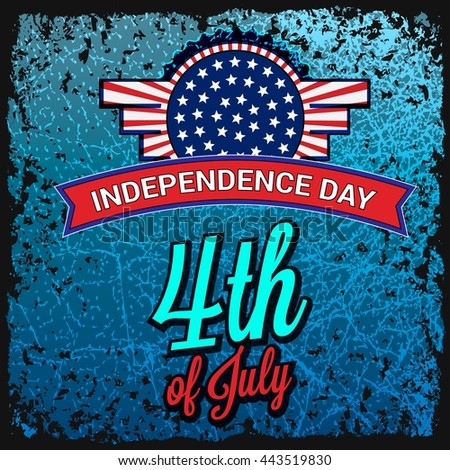 USA independence day card. Fourth of July. USA, Banner sign. Postcard