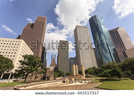 View of Houston downtown district. Texas, United States