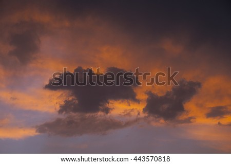 Colorful sky and clouds at Sunset or sunrise.