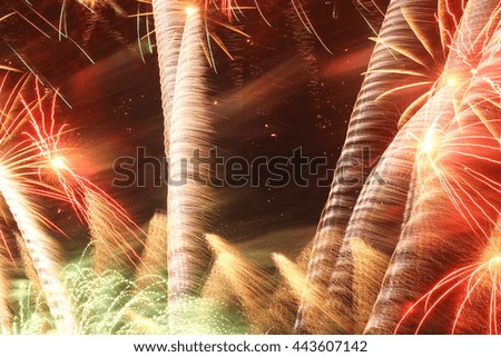 Fireworks. Long exposure.