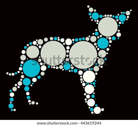 dog shape vector design by color point