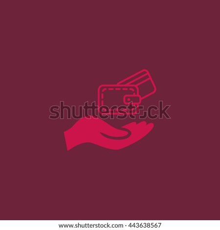 Wallet and hand icon
