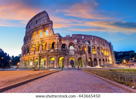 Great Colosseum, Rome, Italy Royalty-Free Stock Photo #443665450