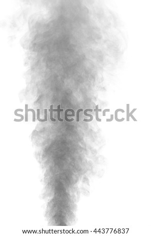 Abstract gray water vapor on a white background. Texture. Design elements. Abstract art. Steam the humidifier. Macro shot.