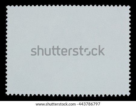 Blank postage stamp on a black background