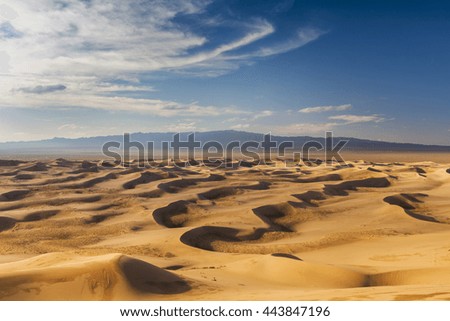Beautiful view of the dunes of the Gobi Desert. Mongolia. Royalty-Free Stock Photo #443847196