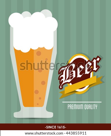 Beer glass icon. Drink and beverage design. Vector graphic