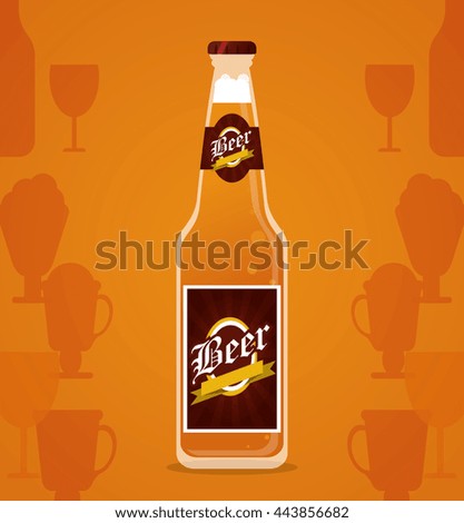 Beer bottle icon. Drink and beverage design. Vector graphic