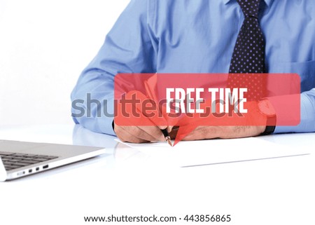BUSINESSMAN WORKING OFFICE  FREE TIME COMMUNICATION SPEECH BUBBLE CONCEPT