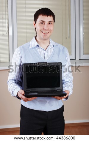 The young businessman smile at office