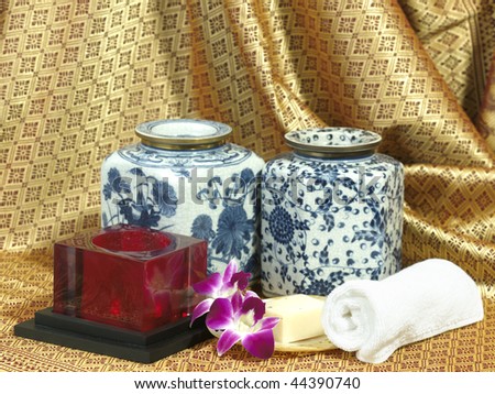 SPA natural soap and candle (large format photography)