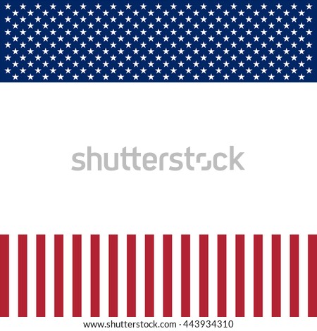 USA patriotic frame with empty space on center. Vector background