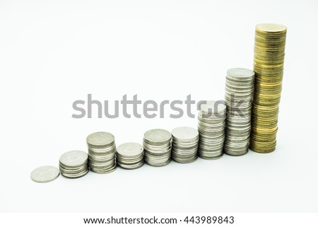 Stack coin with a golden column