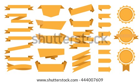 yellow flat ribbons set