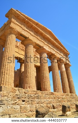 Ancient greek Temple of Concordia, Agrigento, valley of temples, Sicily, Italy
