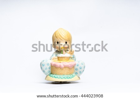 Happy Birth day Baby music box isolated on white background