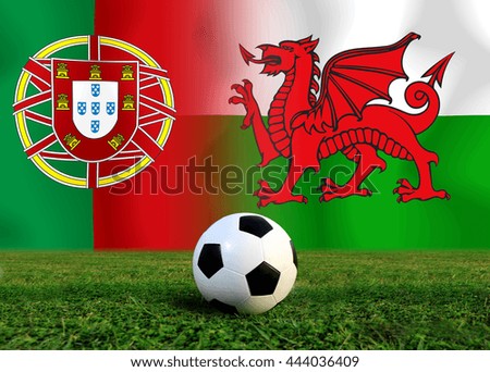 Football teams Portugal and Welsh