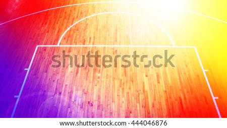  wooden floor basketball court indoor with color filters