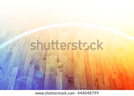 line on wooden floor basketball court with color filters